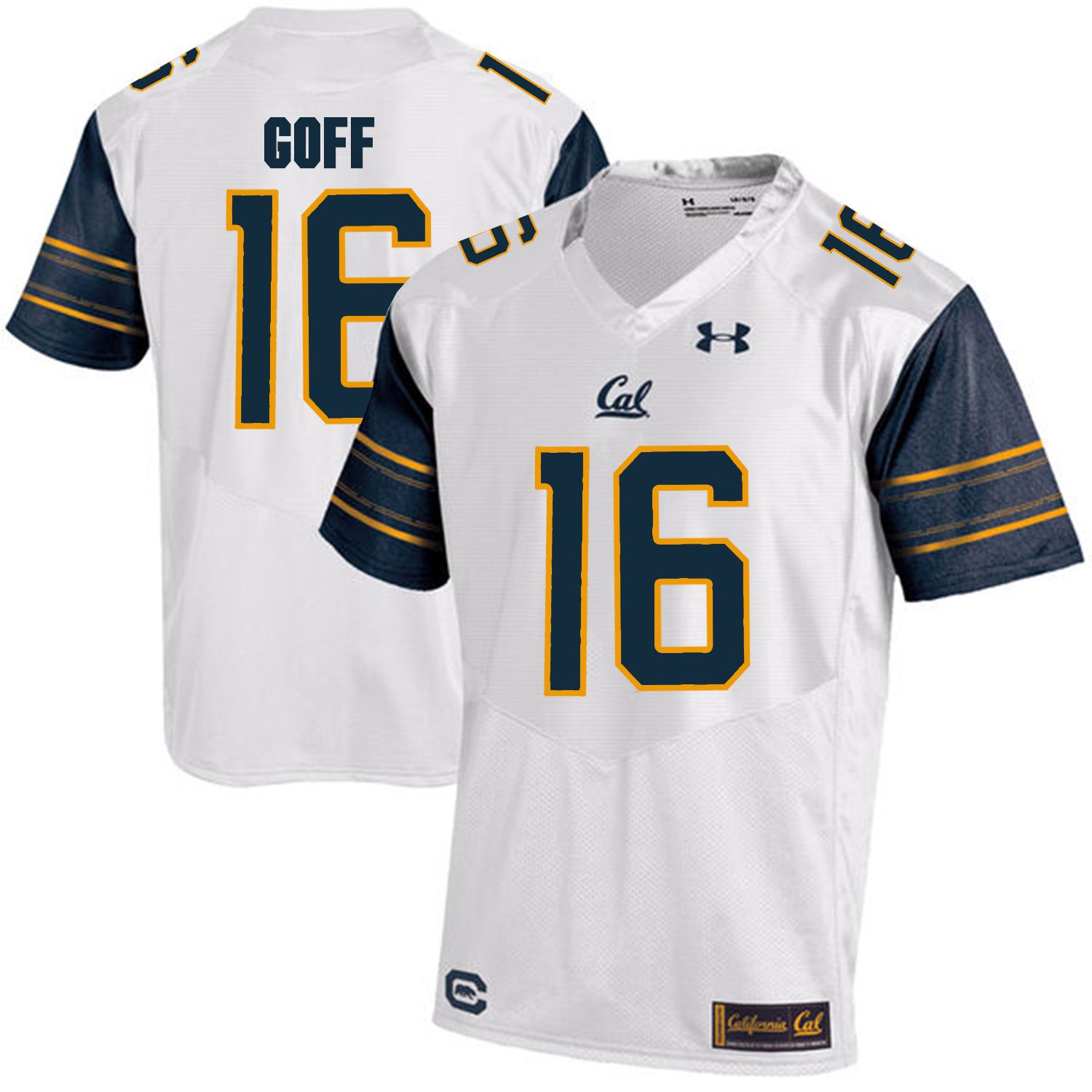 Men California Golden Bears 16 Jared Goff White Customized NCAA Jerseys1
